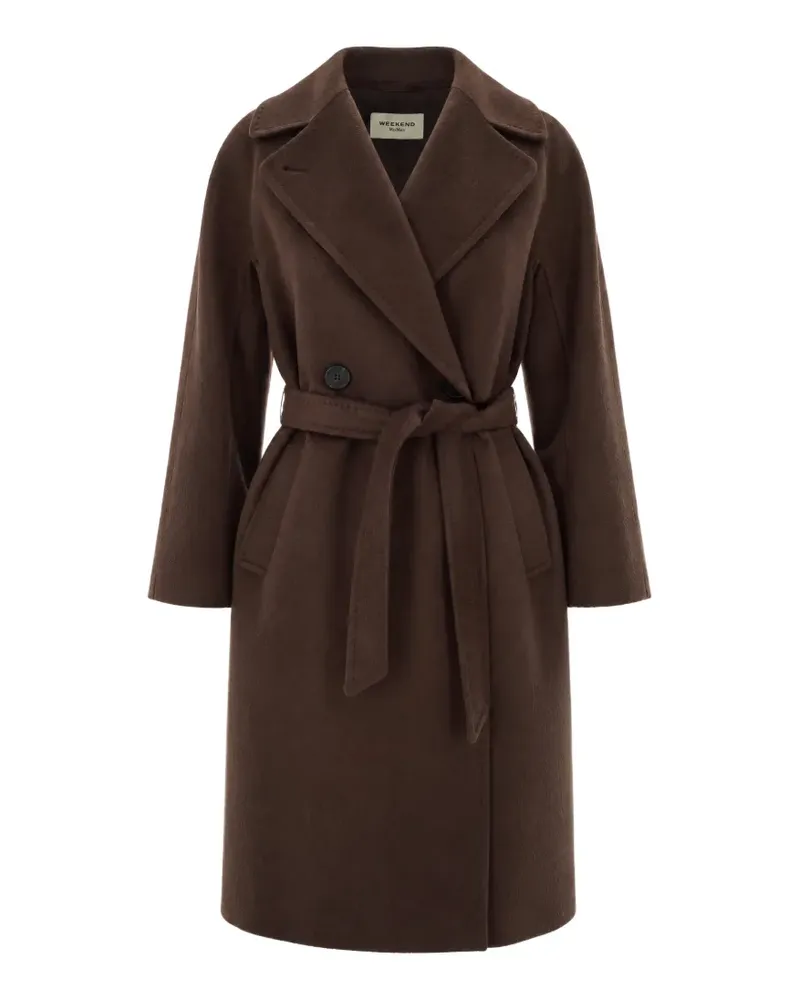 Max Mara Doppelreihiger Mantel mit Gürtel - Braun Braun