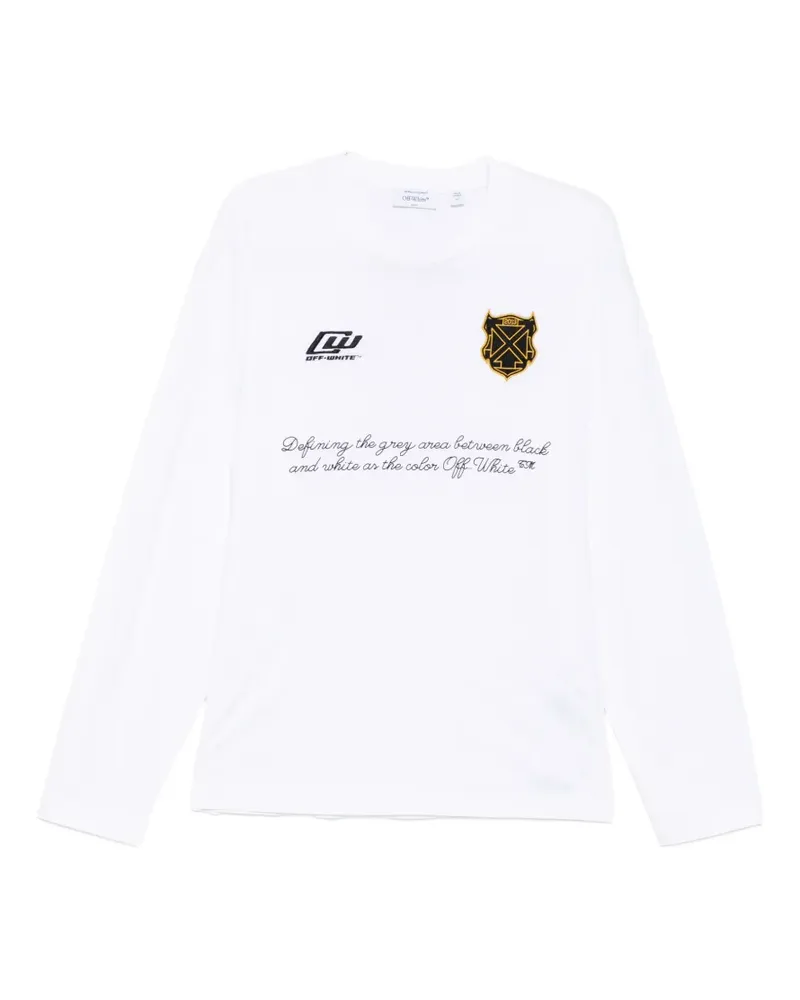 OFF-WHITE Langarmshirt mit Logo-Print - Weiß Weiß