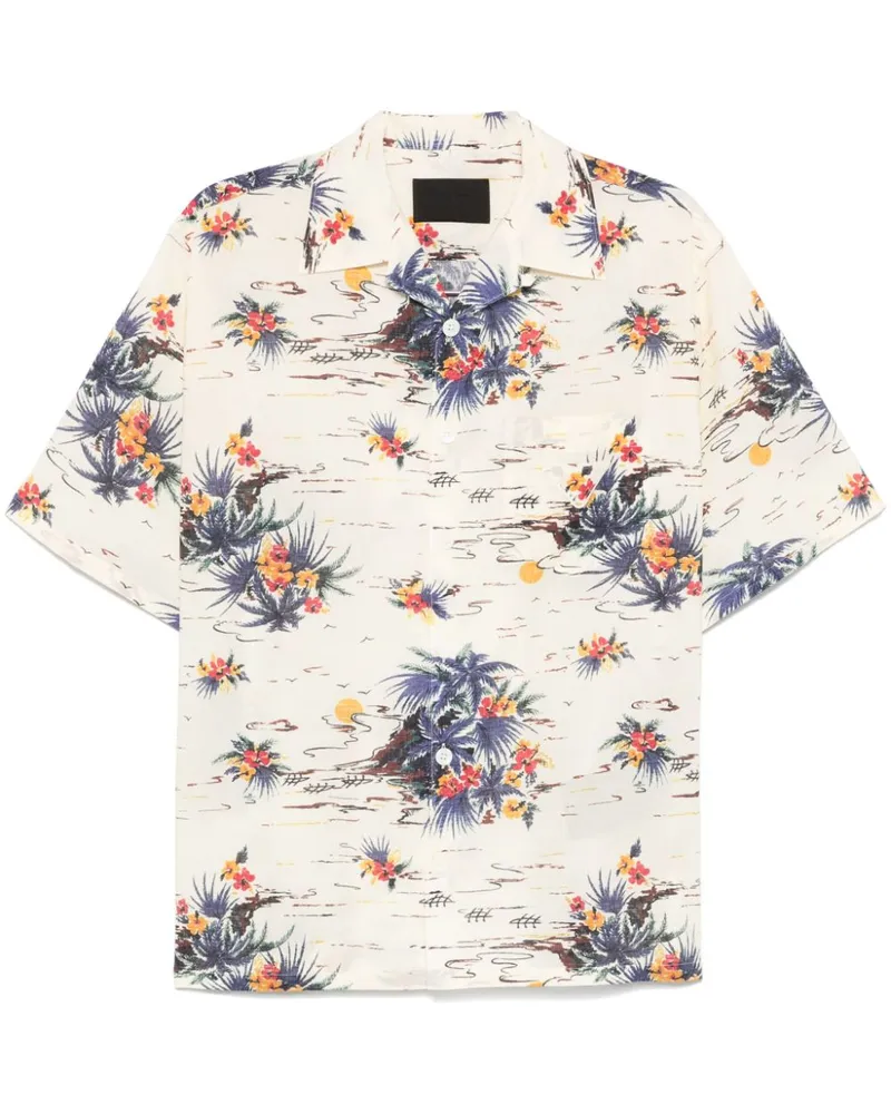 Prada Seidenhemd mit Sonnenuntergang - Nude Nude