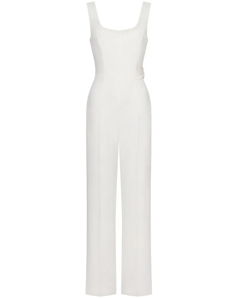 Alberta Ferretti Jumpsuit mit Schnallenriemen - Weiß Weiß