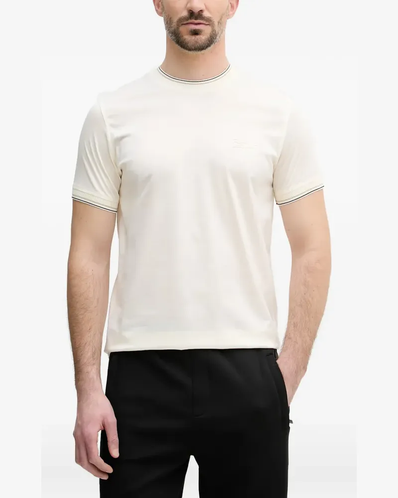 Karl Lagerfeld logo-embroidered T-shirt - Nude Nude