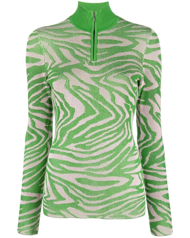 Stine Goya Pullover mit Wellen-Print Grün