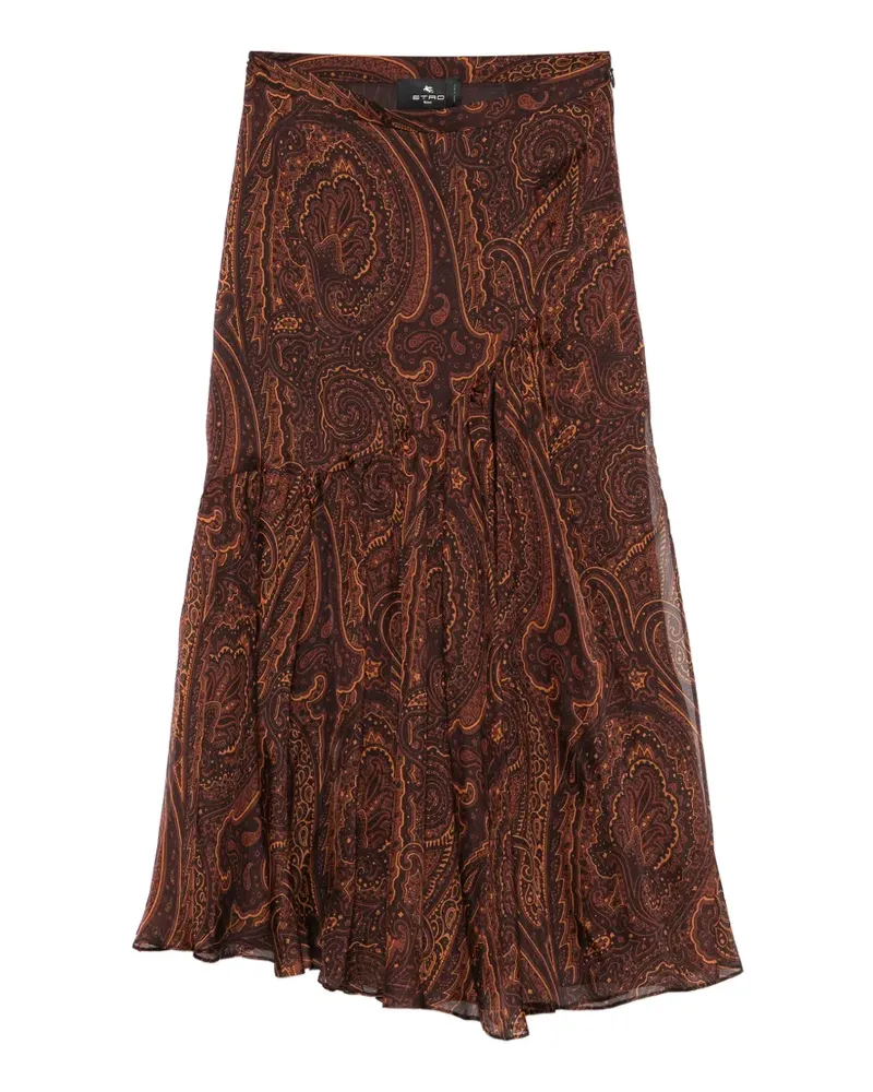Etro Midirock mit Paisley-Print - Braun Braun