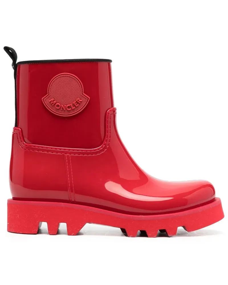 Moncler Stiefeletten mit Logo-Patch - Rot Rot