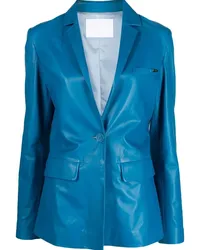 DROMe Einreihiger Lederblazer Blau