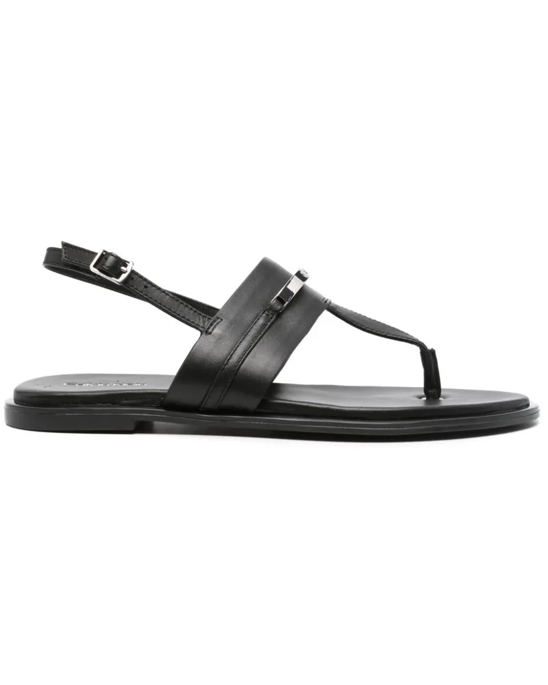 Calvin Klein Sandalen mit Logo-Schild - Schwarz Schwarz
