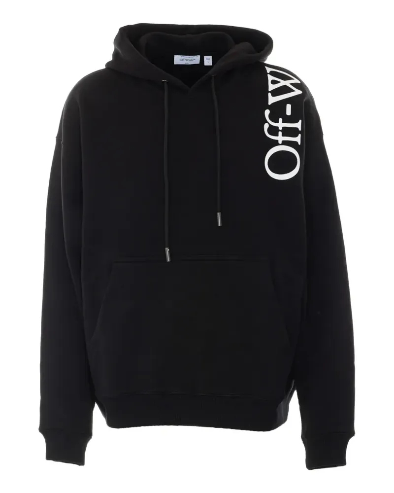OFF-WHITE logo-print drawstring hoodie - Schwarz Schwarz