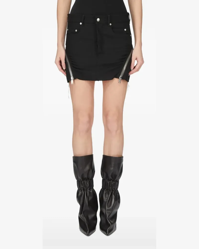 Rick Owens Bolan Banana Minirock mit ausgefranstem Saum - Schwarz Schwarz