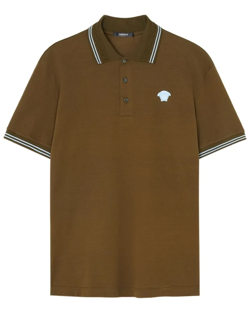 Versace Poloshirt mit Medusa - Braun Braun