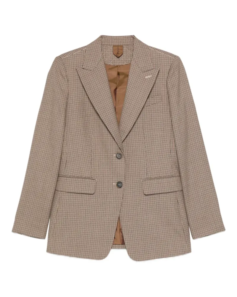 Max Mara Caro houndstooth-pattern tailored jacket - Nude Nude