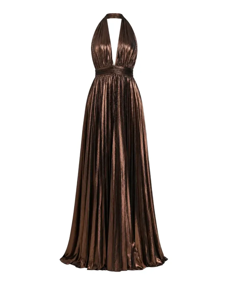Retrofête Jadda metallic pleated maxi dress - Braun Braun