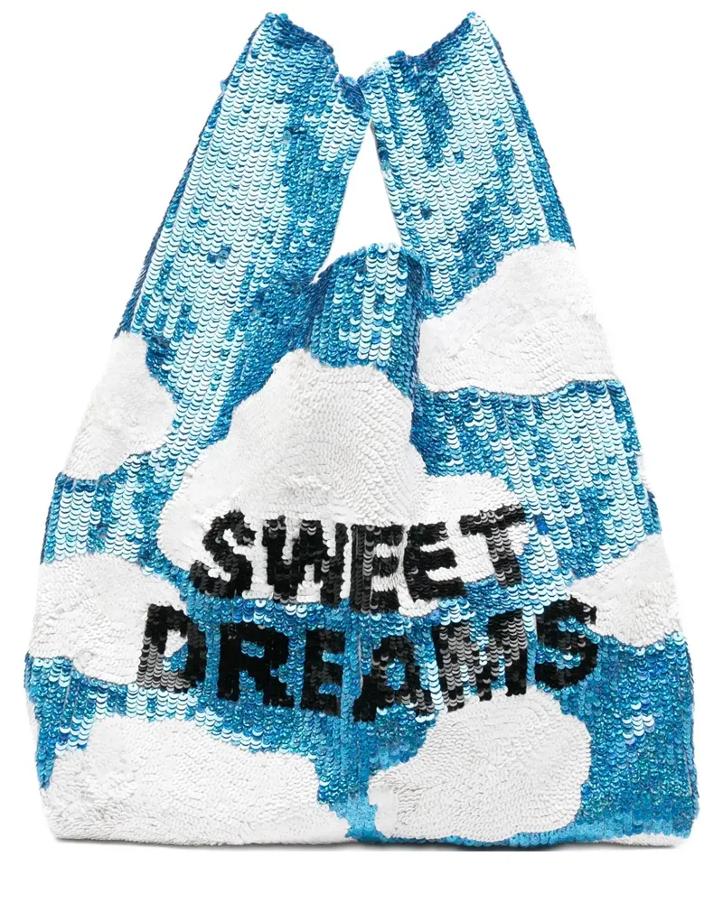 ASHISH Tote Bag mit Pailletten - Blau Blau