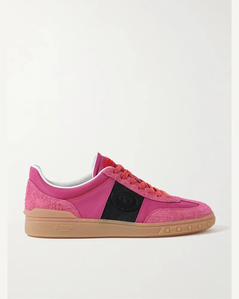 Valentino Garavani Upvillage Sneakers aus Nylon, Veloursleder und Leder mit Gummibesatz Pink