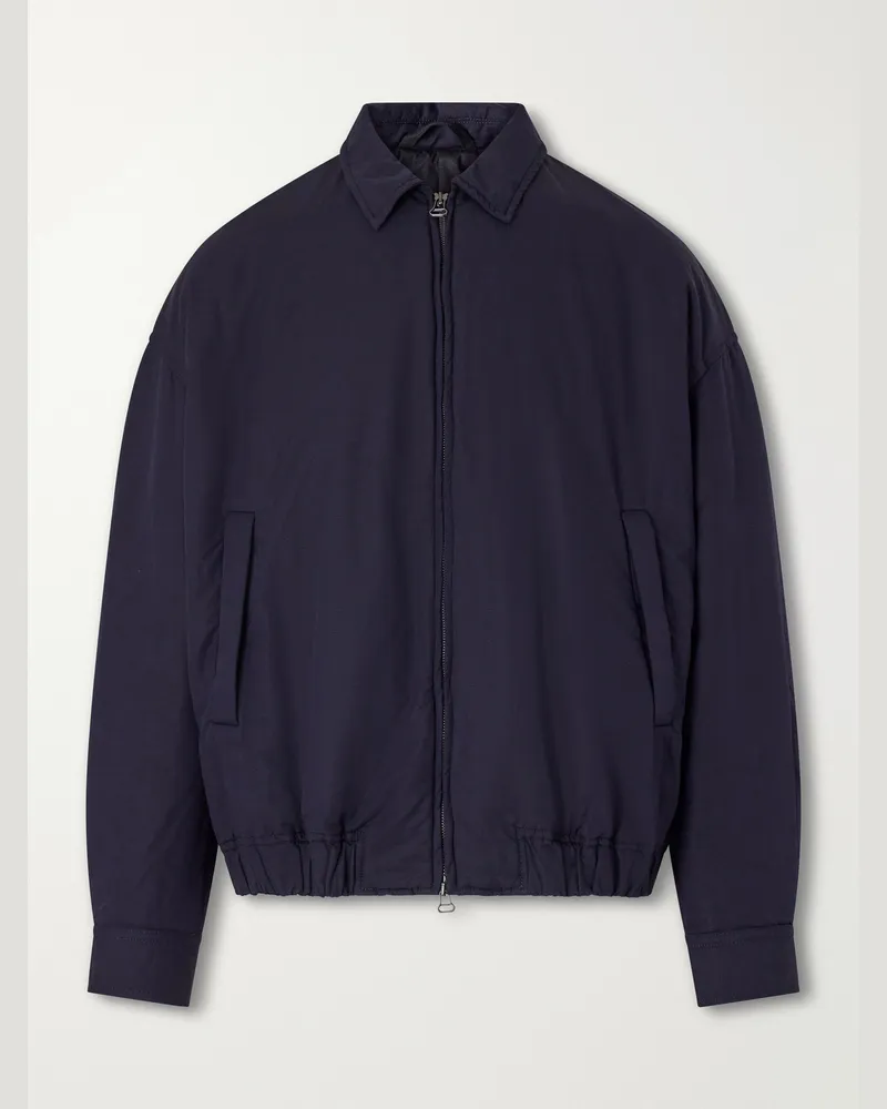 Casey Casey Meaux Cotton and Linen-Blend Zip-Up Jacket Blue