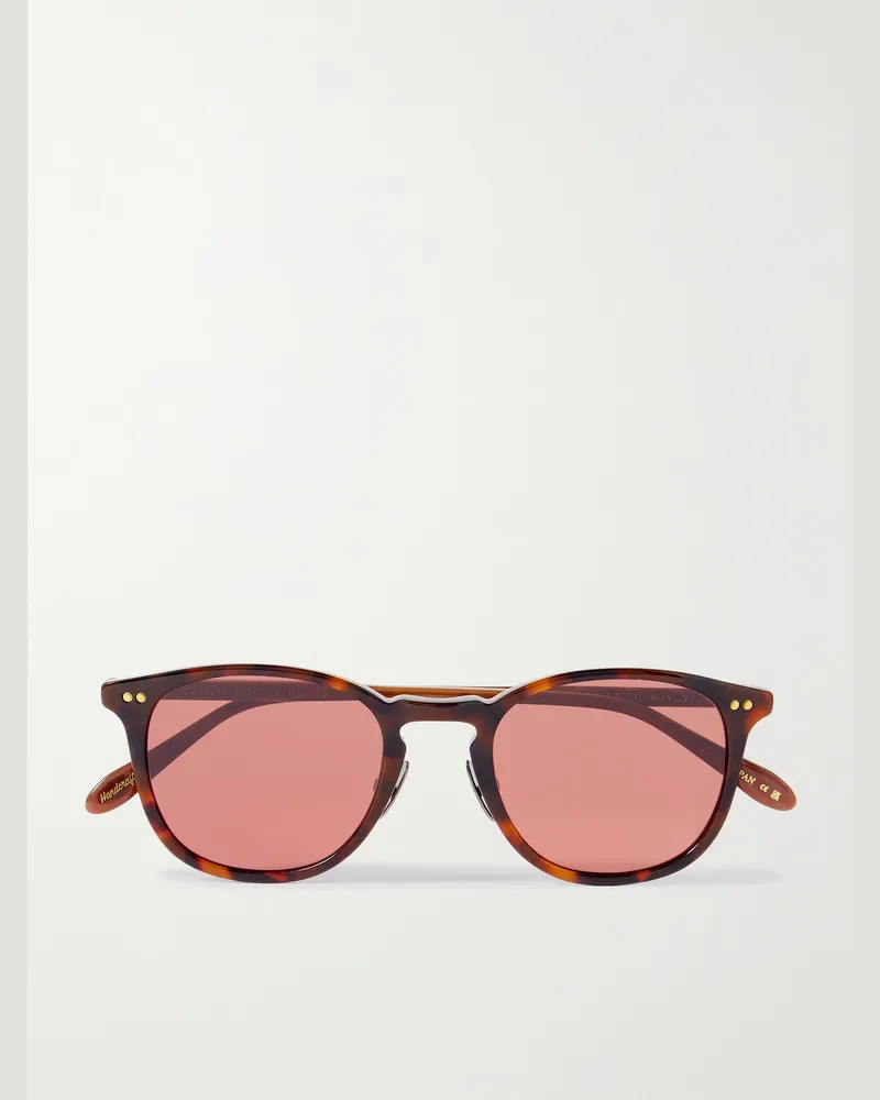 Garrett Leight Kinney J Sun Sonnenbrille mit rundem Rahmen aus Azetat in Schildpattoptik Horn