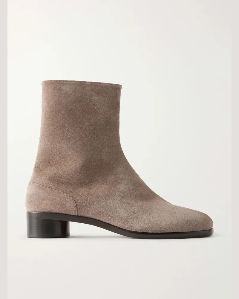 Maison Margiela Tabi Split-Toe Suede Boots Brown