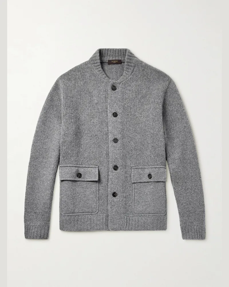 Incotex Zanone Cardigan aus einer Woll-Kaschmirmischung Grau