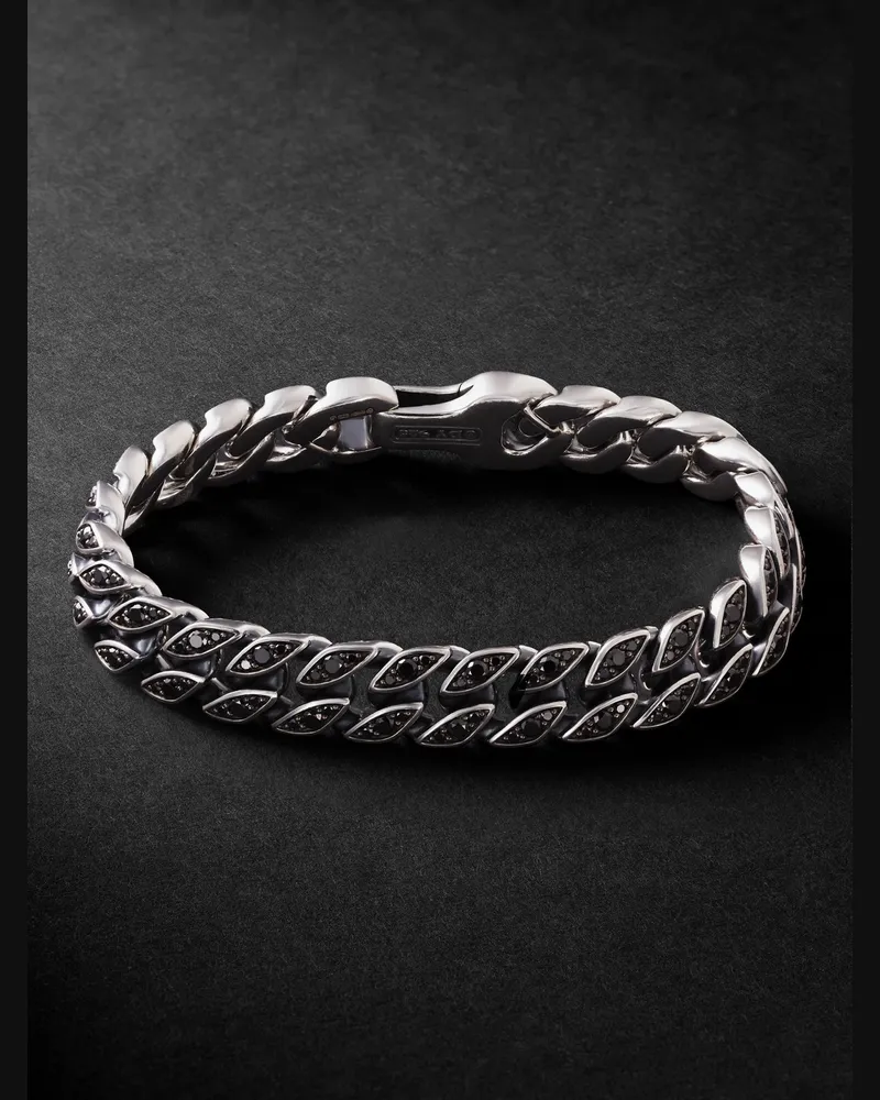David Yurman Armband aus Sterlingsilber mit Diamanten Silber