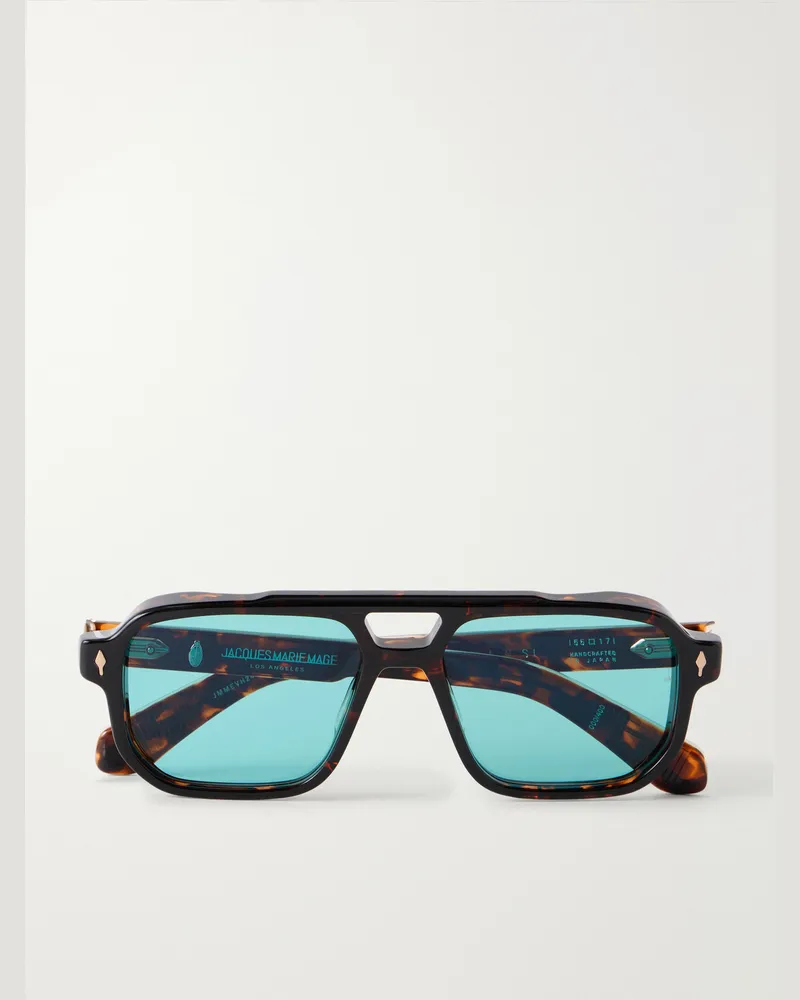 Jacques Marie Mage Evans Aviator-Style Acetate Sunglasses Tortoiseshell