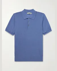 Canali Polohemd aus Baumwoll-Piqué Blau