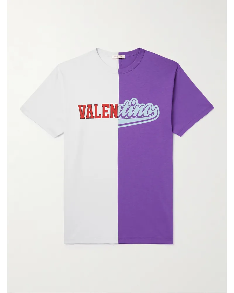 Valentino Garavani T-Shirt aus Baumwoll-Jersey mit Logoprint Lila