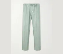 Sylvan Straight-Leg Striped Silk-Satin Trousers