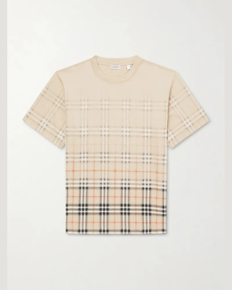 Burberry T-Shirt aus Baumwoll-Jersey mit Karomuster Neutral