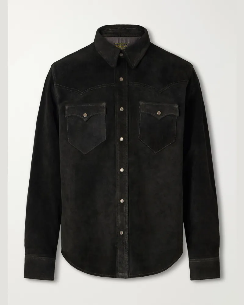 RRL Willett Suede Jacket Black