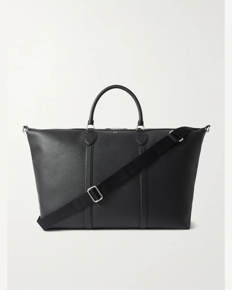 MR P. Bowling-Tasche aus vollnarbigem Leder Schwarz