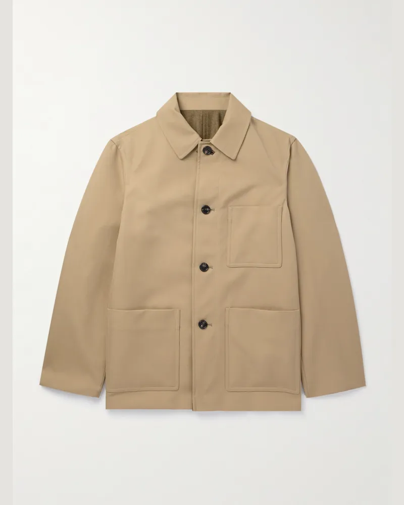 Loro Piana Yudakai Caban Hemdjacke aus Gabardine aus einer Woll-Baumwollmischung Braun