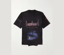 Upside Down Distressed Printed Cotton-Jersey T-Shirt