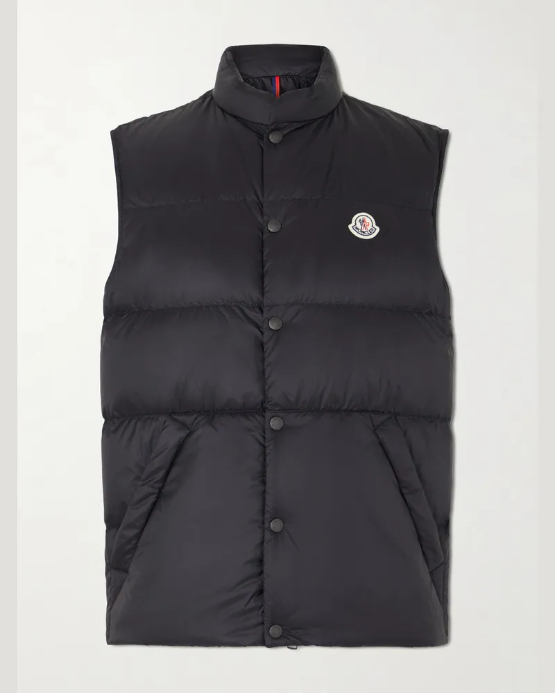 Moncler Logo-Appliquéd Quilted Shell Down Gilet Black