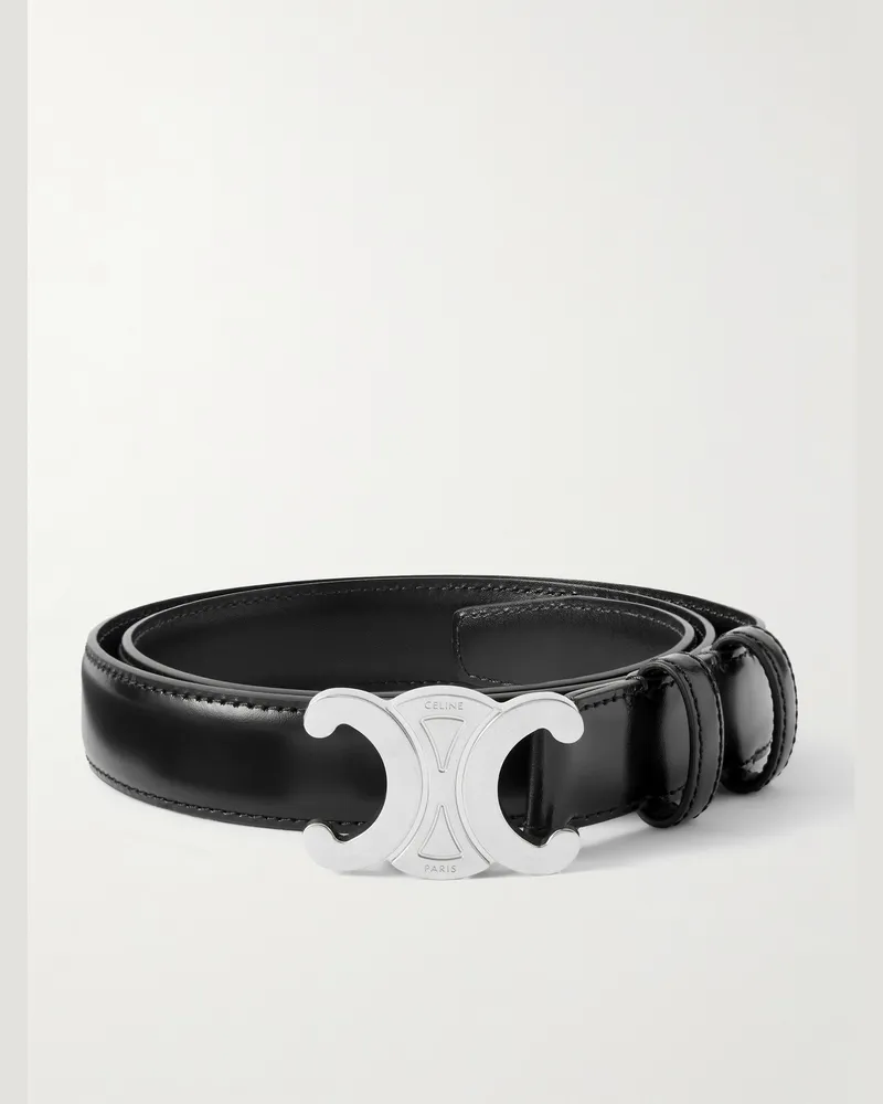 Celine Gürtel aus Leder, 2,5 cm Schwarz