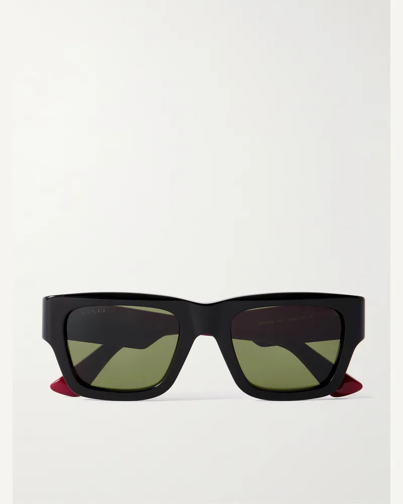 Gucci Sonnenbrille mit eckigem Rahmen aus Azetat Schwarz