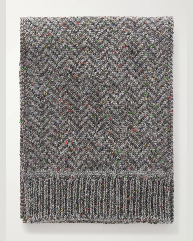 Gabriela Hearst Stanza Logo-Appliquéd Cashmere Scarf Gray