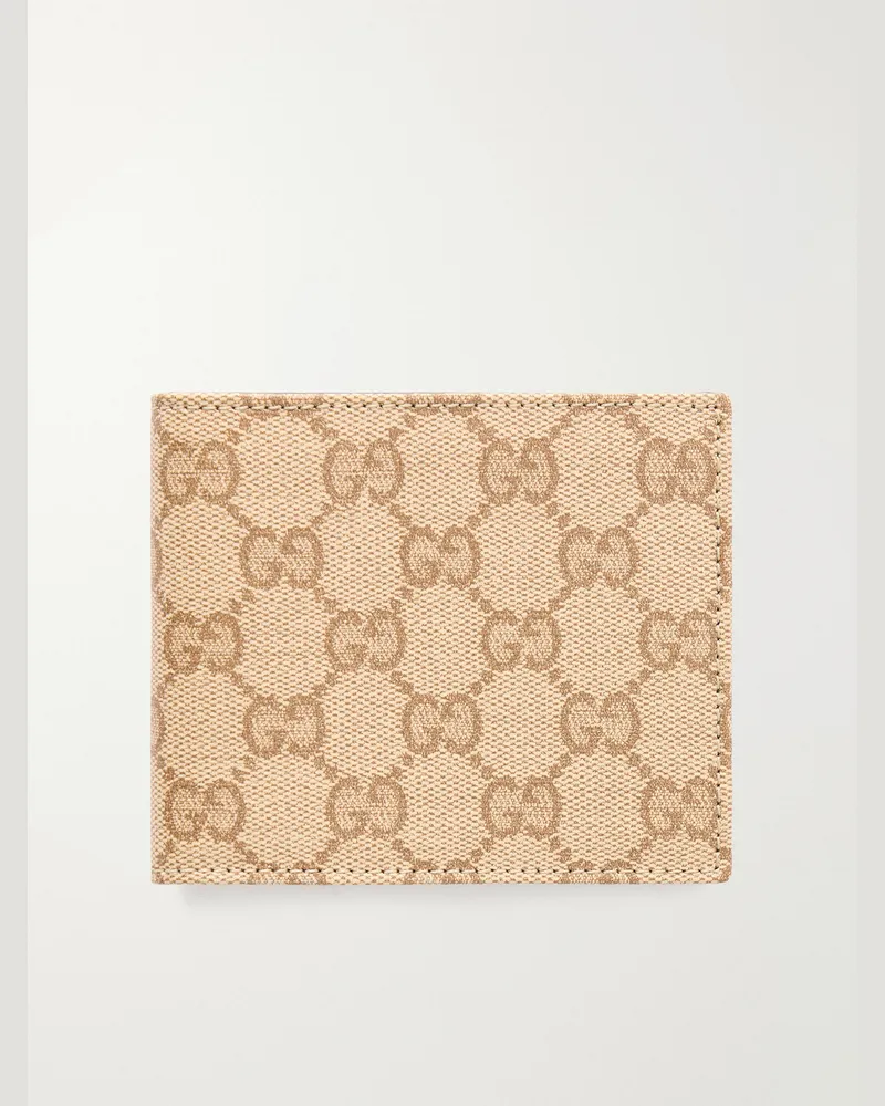 Gucci Essence Classic Coated-Canvas Billfold Wallet Neutrals
