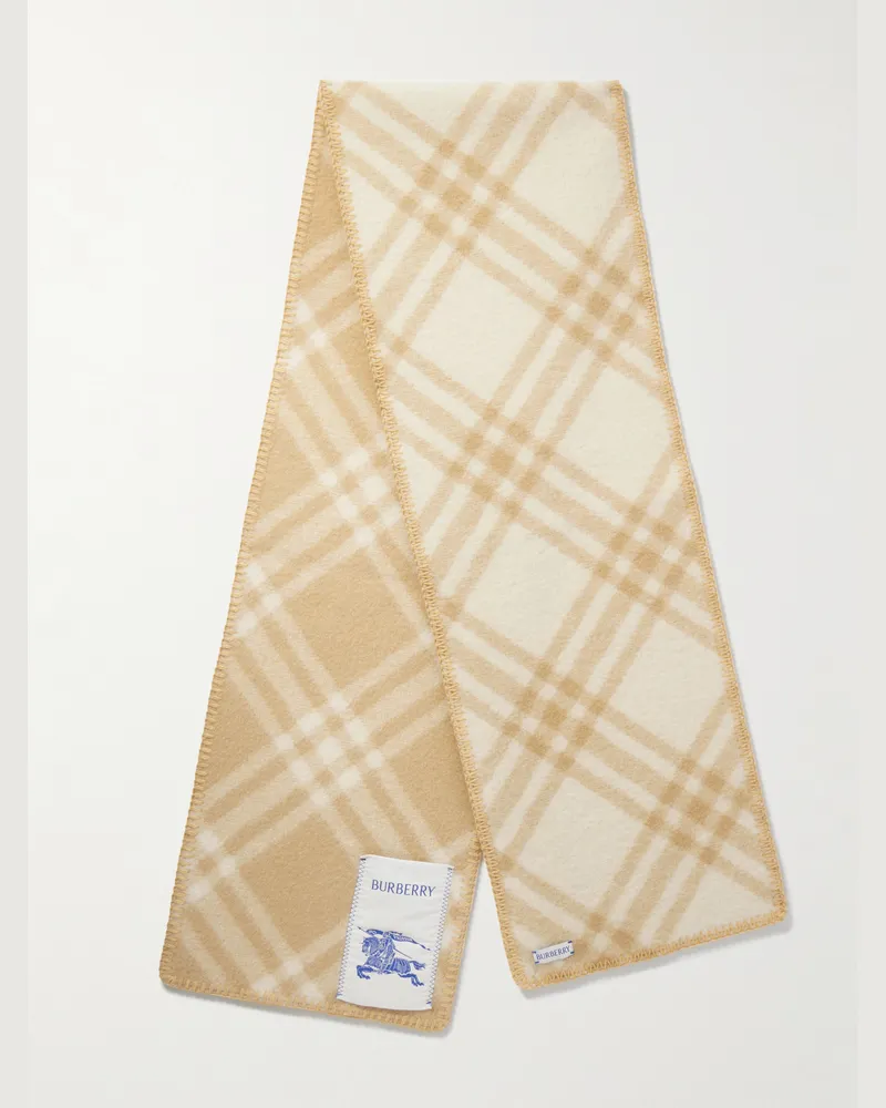 Burberry Schal aus Wollfleece mit Karomuster Neutral