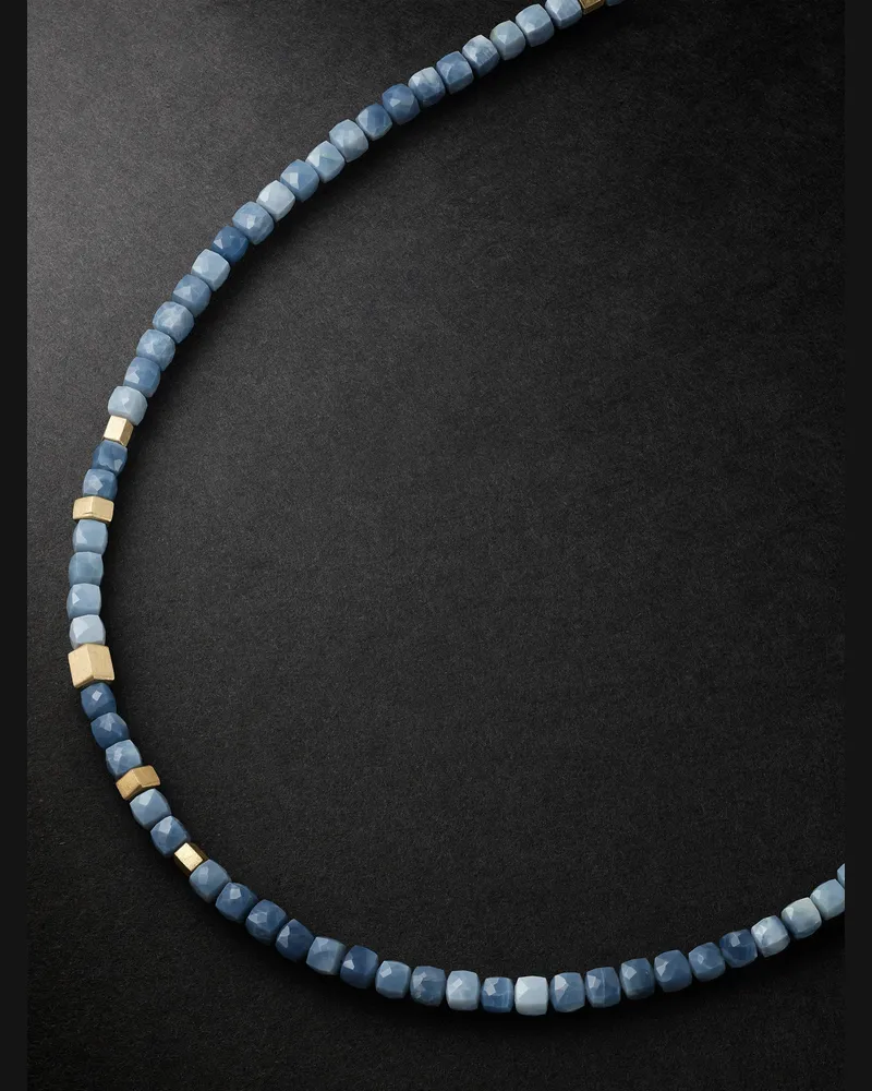 Jacquie Aiche Kette mit Zierperlen aus Gold und Opalen Blau