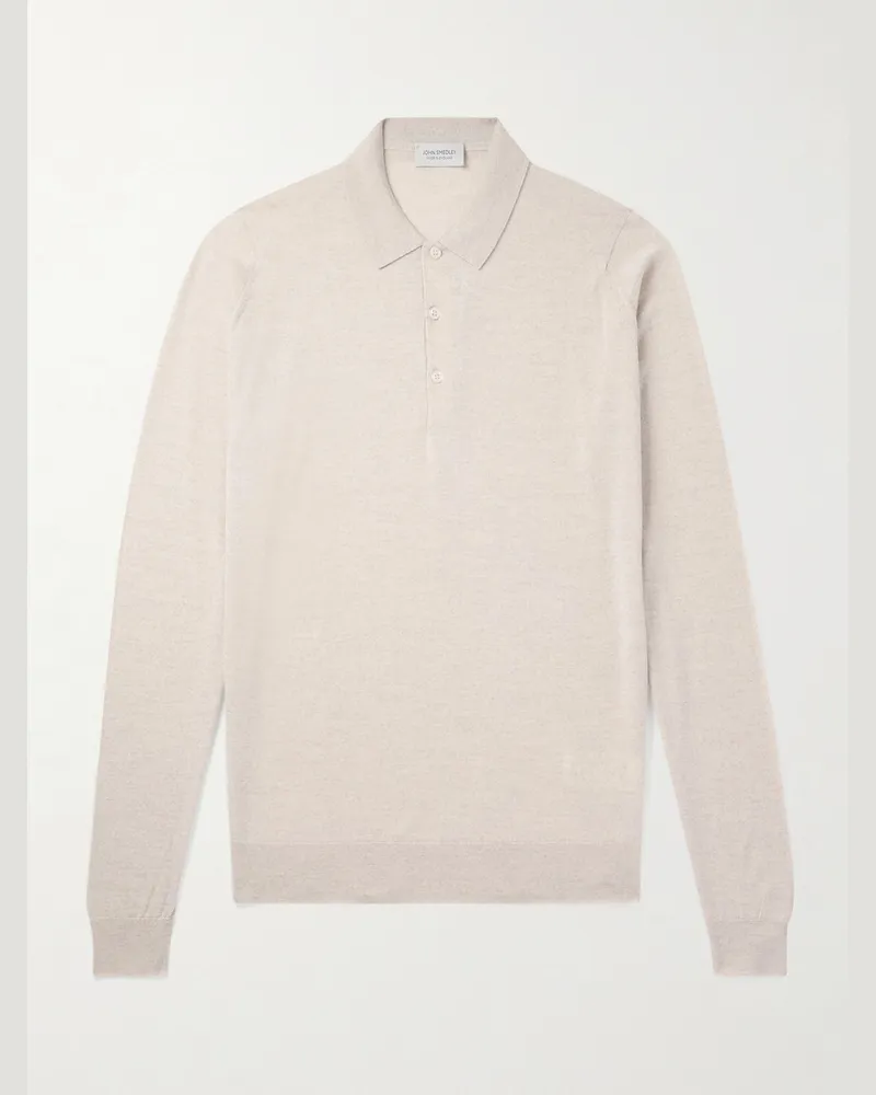 John Smedley Belper Slim-Fit Merino Wool Polo Shirt Neutrals