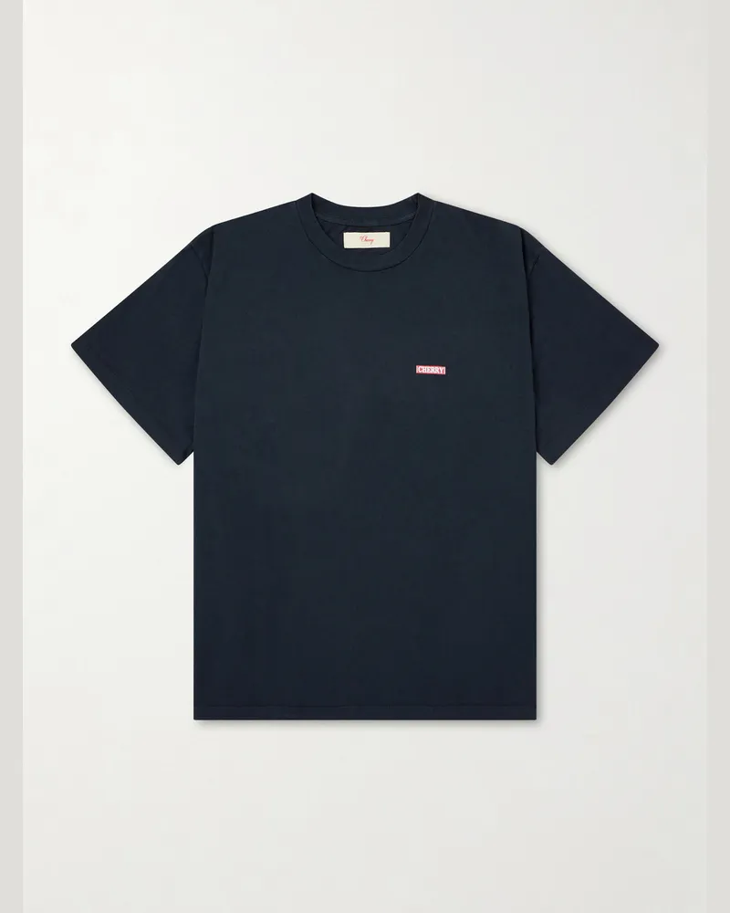 Cherry Los Angeles Logo-Print Cotton-Jersey T-Shirt Black