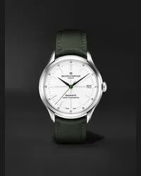 Baume & Mercier MR PORTER 10th Birthday Edition Clifton Baumatic Chronometer 40 mm Uhr aus Stahl mit automatischem Aufzug und Canvas-Armband, Ref.-Nr.: M0A10664 Weiß