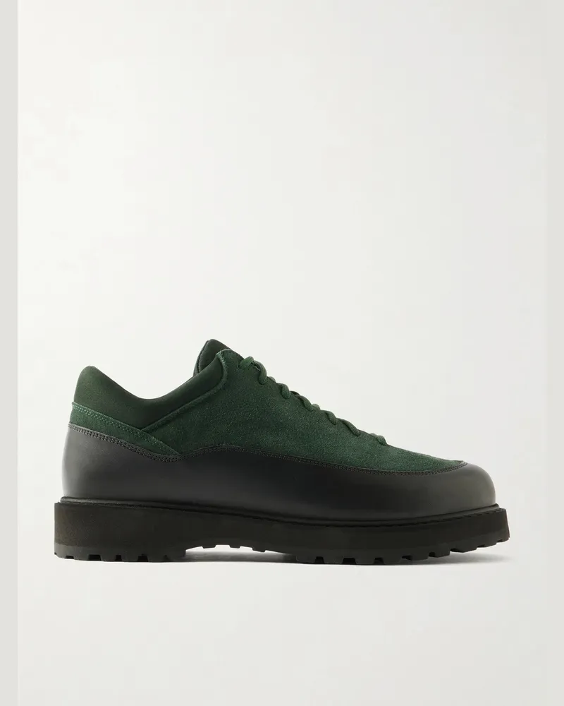 Diemme Cornaro Gala Leather-Trimmed Suede Hiking Boots Green