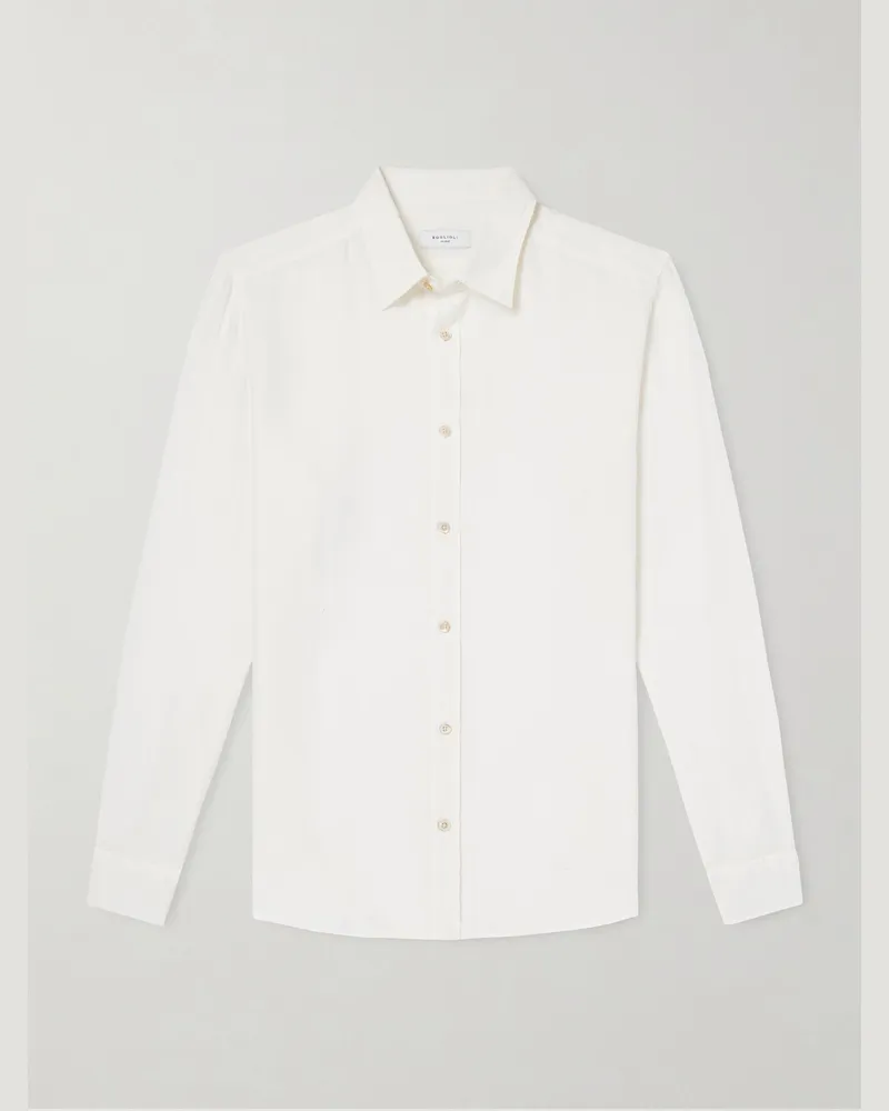 Boglioli Hemd aus Leinen Weiß