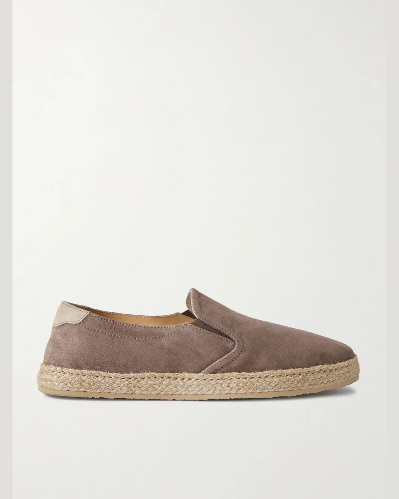 Brunello Cucinelli Espadrilles aus Veloursleder Braun