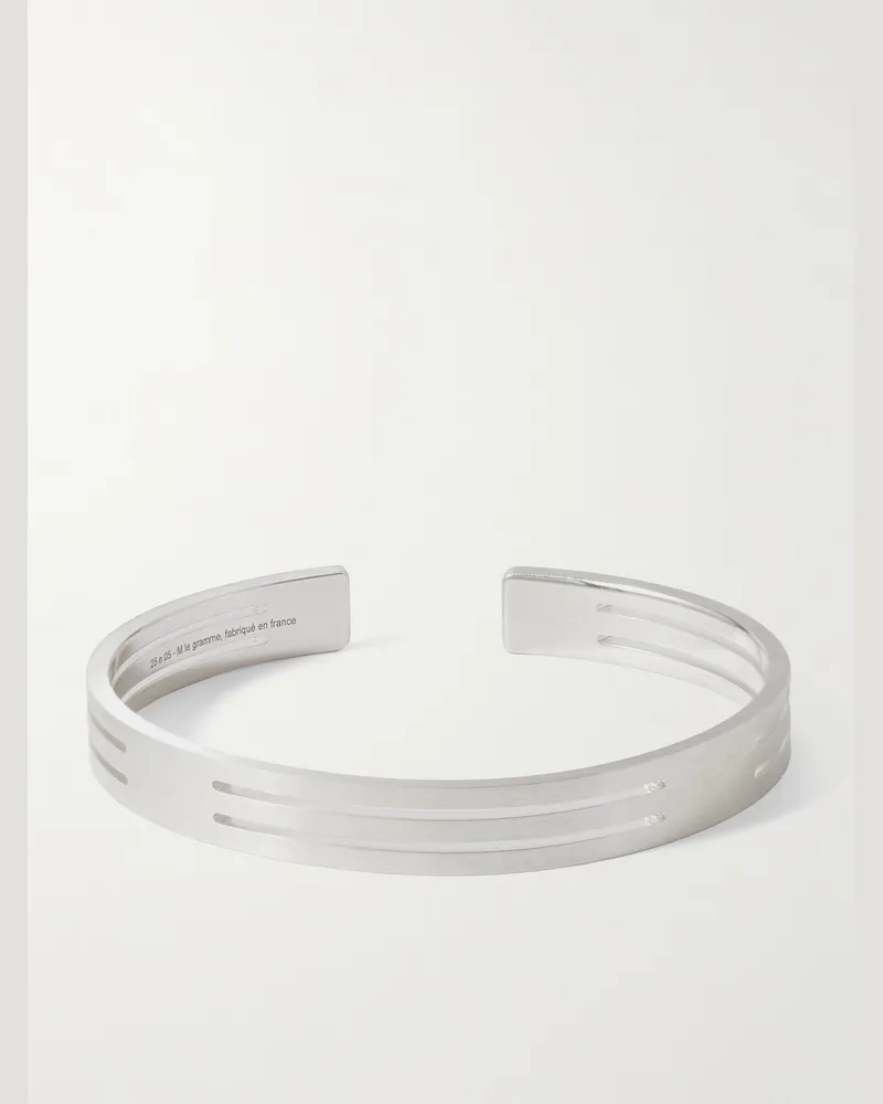 Le Gramme 19g Punched Ribbon Armspange aus recyceltem Sterlingsilber Silber