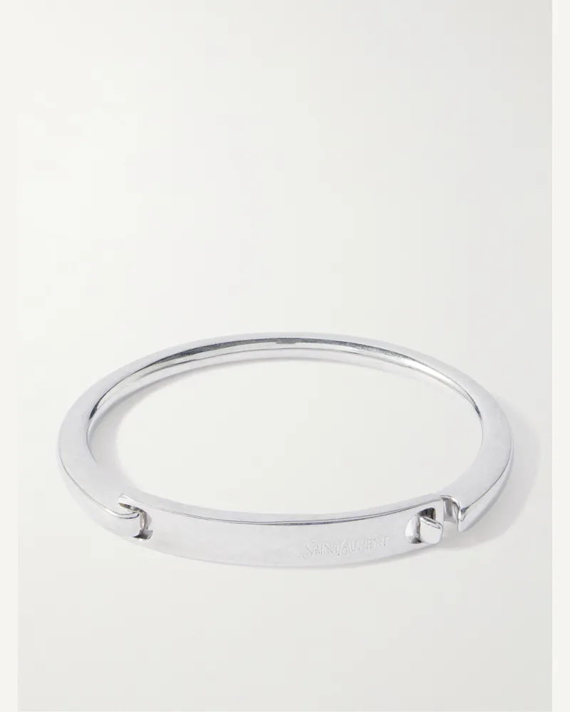 Saint Laurent Silberfarbener Armreif