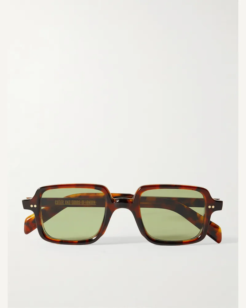 Cutler and Gross GR02 Sonnenbrille mit rechteckigem Rahmen aus Azetat in Schildpattoptik Horn