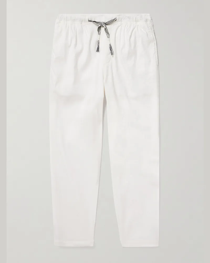 Orlebar Brown Sonoran schmal zulaufende Hose aus einer Leinenmischung mit Kordelzugbund Neutral