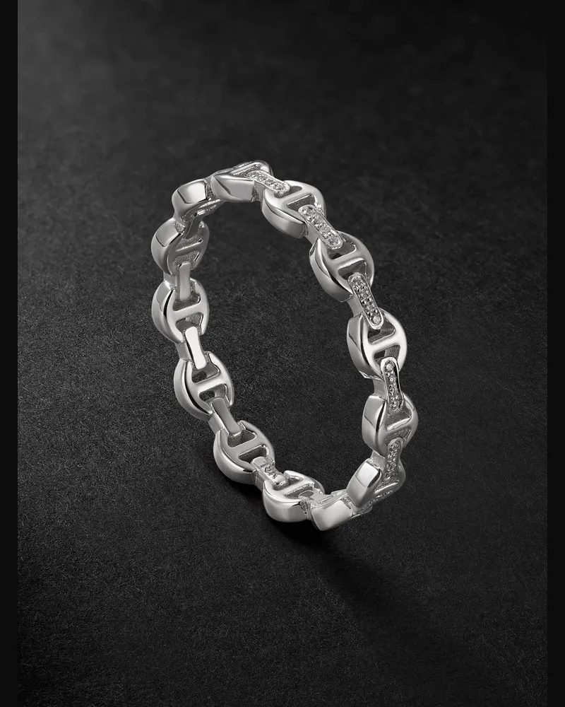 HOORSENBUHS Micro Dame II 18-Karat White Gold Diamond Ring Silver