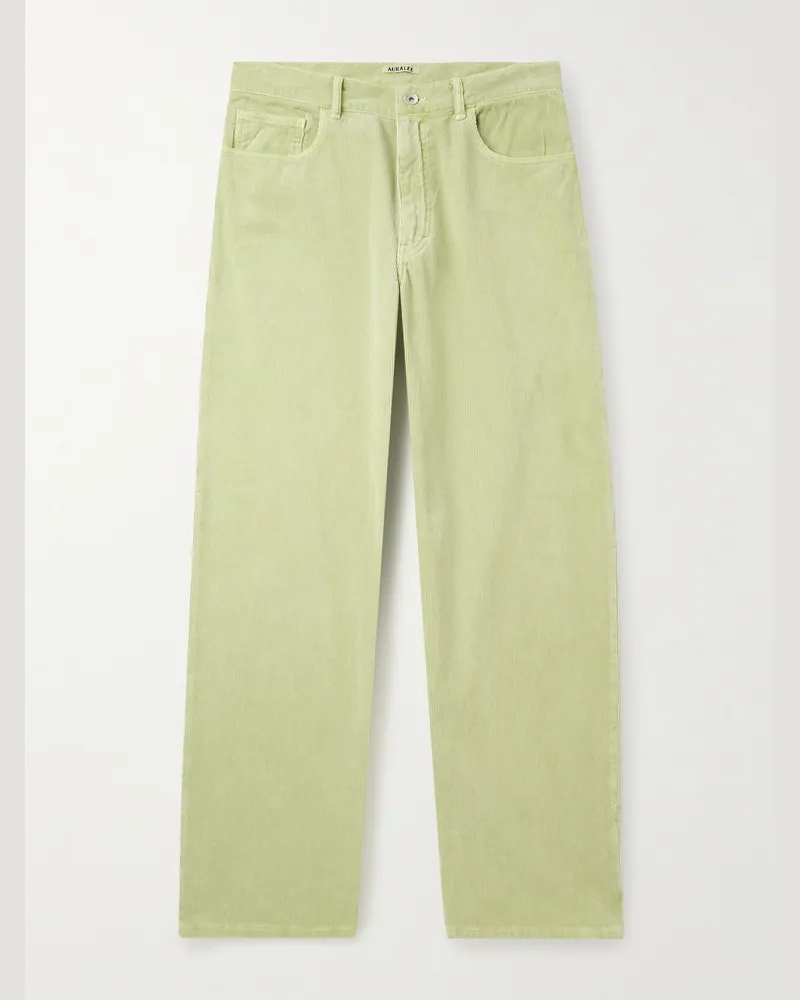AURALEE Gerade geschnittene Hose aus Baumwollcord Grün